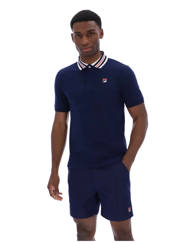 Polo básico Achille Heritage Tape de Fila en azul marino
