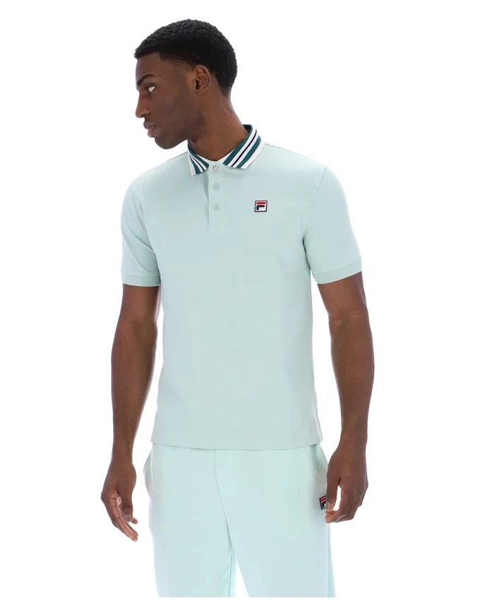 Polo básico Achille Heritage Tape en color Surf Spray
