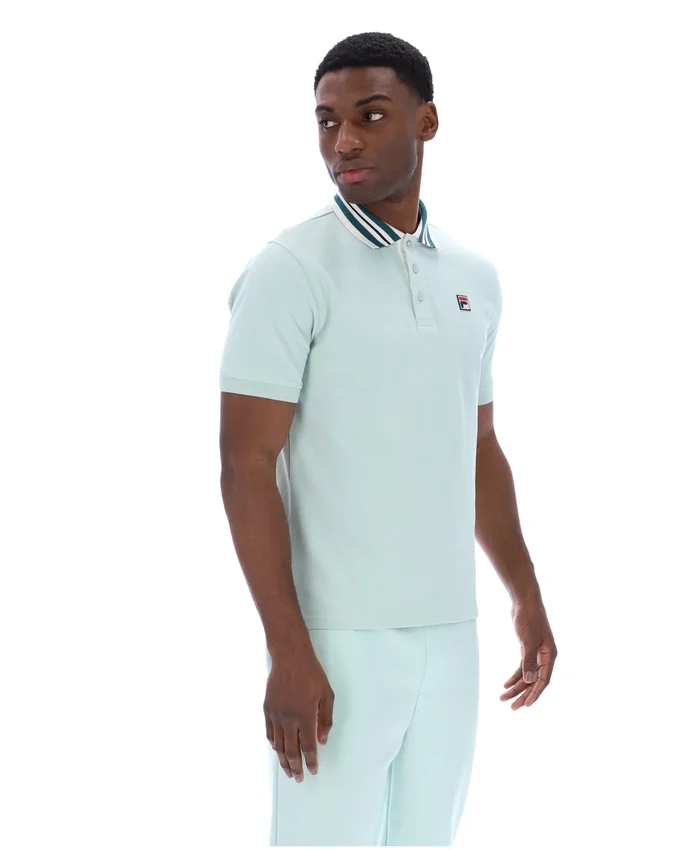Polo básico Achille Heritage Tape en color Surf Spray