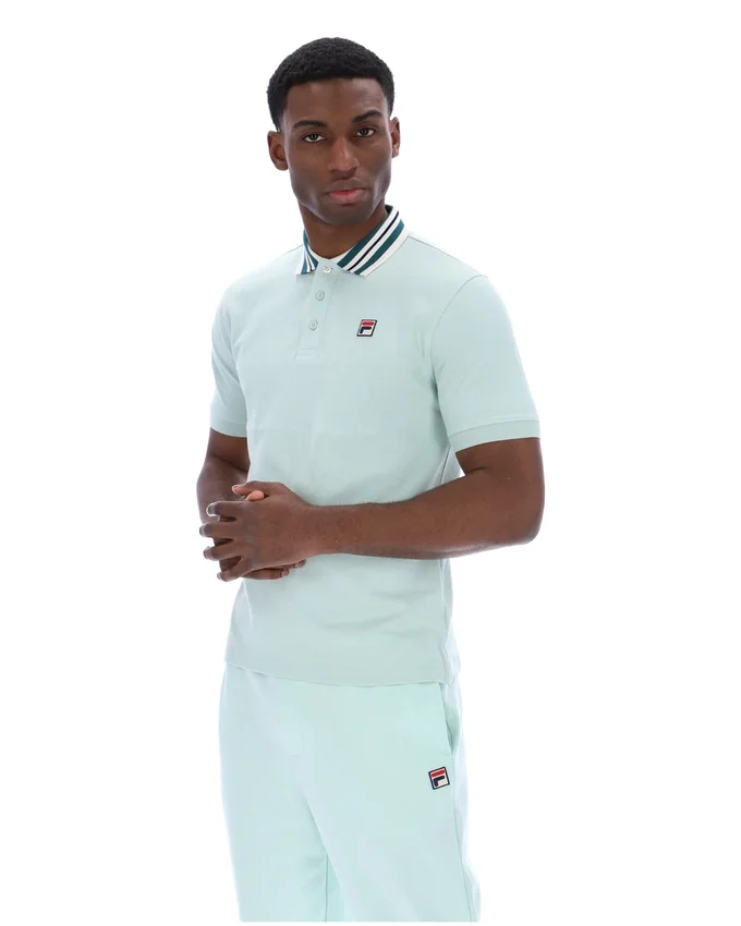 Polo básico Achille Heritage Tape en color Surf Spray