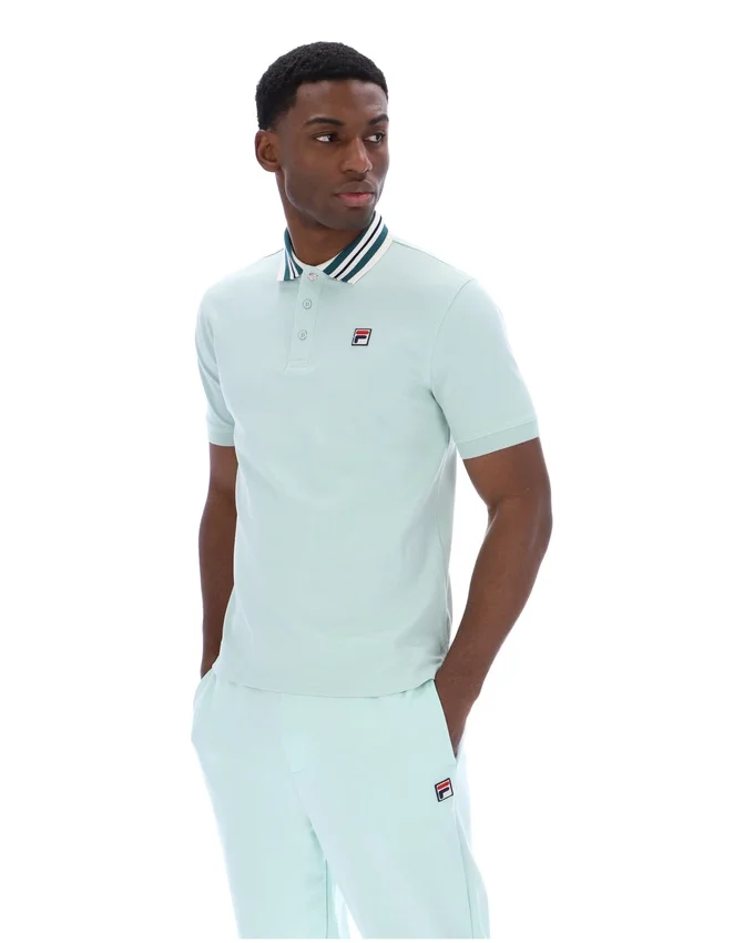 Polo básico Achille Heritage Tape en color Surf Spray