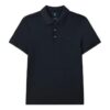 Polo casual de manga corta, de color liso y transpirable, azul marino