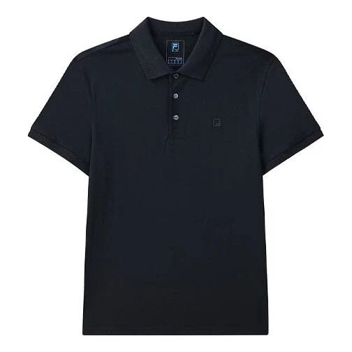 Polo casual de manga corta, de color liso y transpirable, azul marino