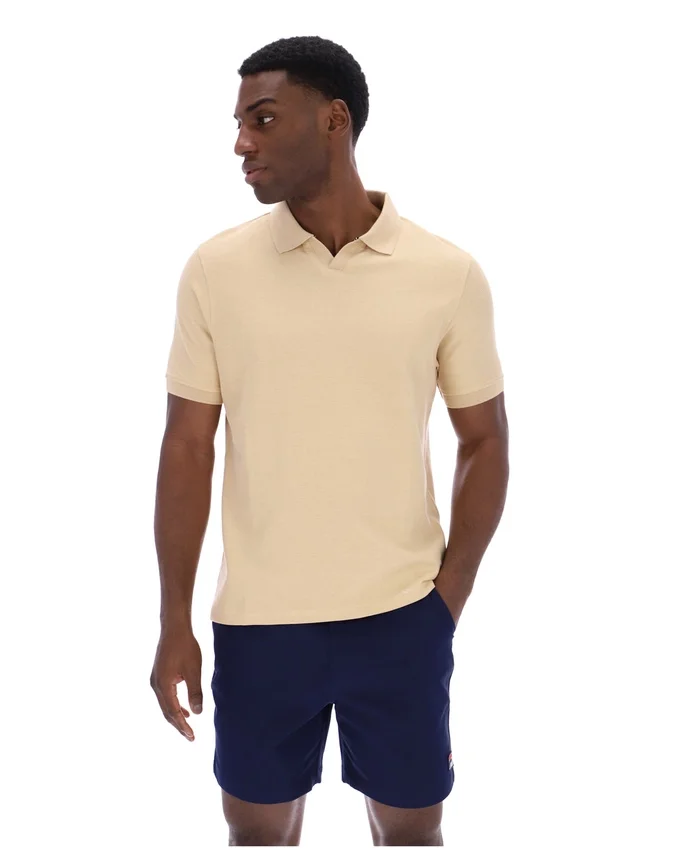 Polo clásico beige Tristiano con textura
