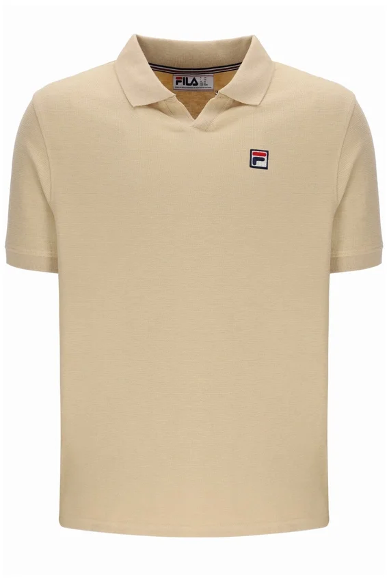 Polo clásico beige Tristiano con textura