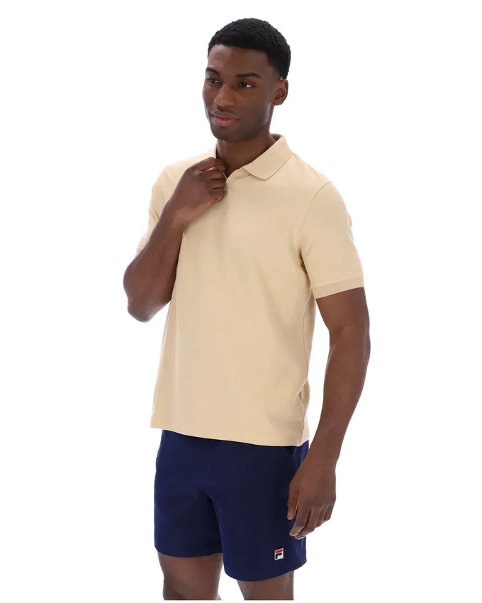 Polo clásico beige Tristiano con textura
