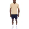 Polo clásico beige Tristiano con textura