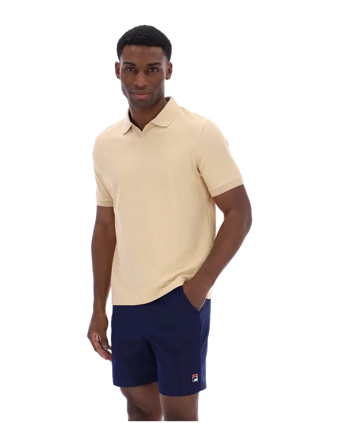 Polo clásico beige Tristiano con textura