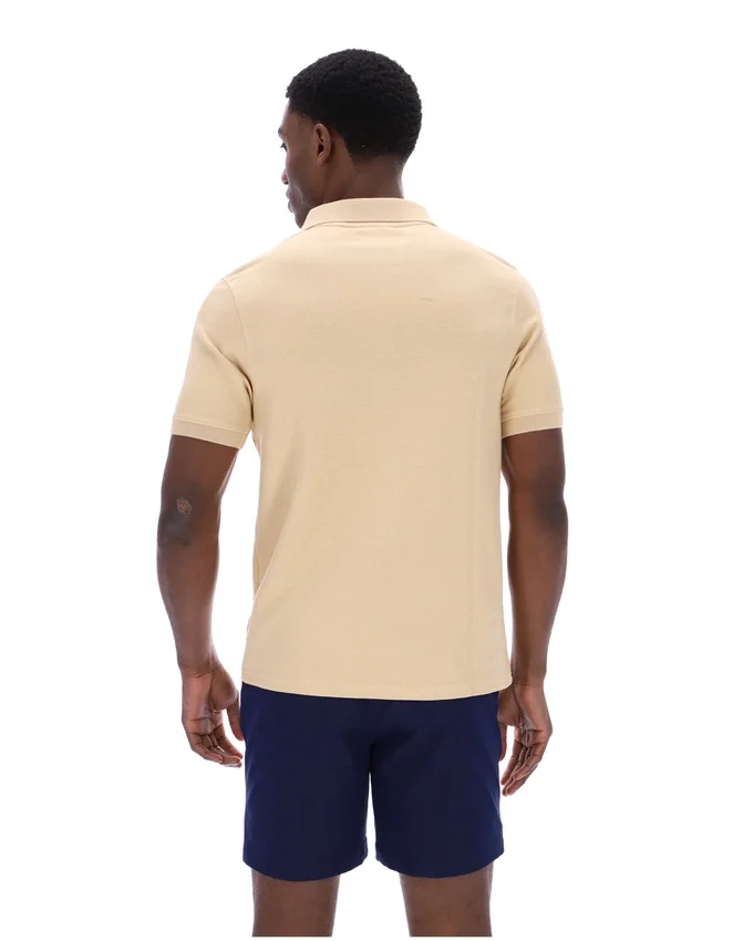 Polo clásico beige Tristiano con textura