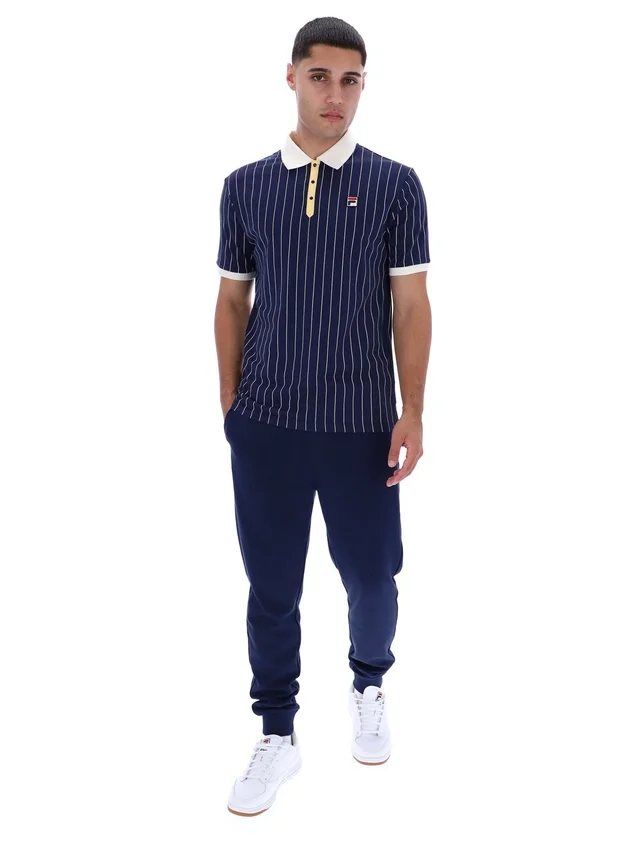 Polo clásico vintage a rayas BB1 de Fila en azul marino