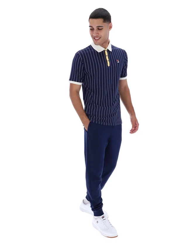 Polo clásico vintage a rayas BB1 de Fila en azul marino