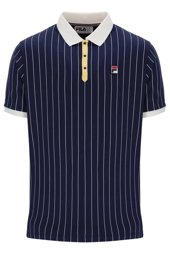 Polo clásico vintage a rayas BB1 de Fila en azul marino