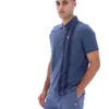Polo con cremallera Dario en índigo vintage