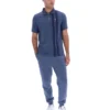 Polo con cremallera Dario en índigo vintage