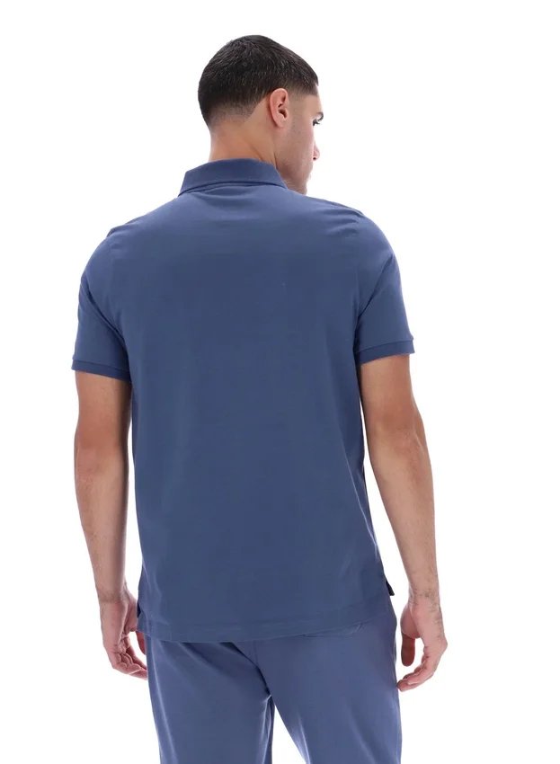 Polo con cremallera Dario en índigo vintage
