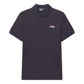 Polo de manga corta con logotipo bordado, azul