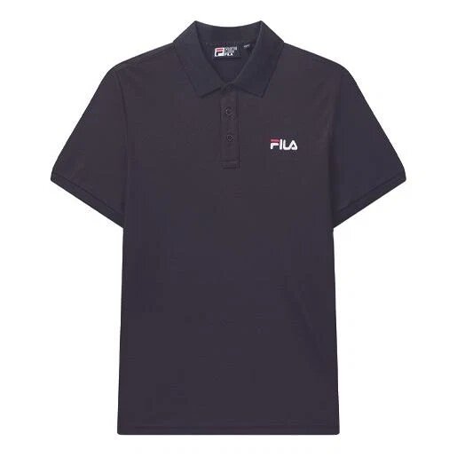 Polo de manga corta con logotipo bordado, azul