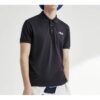 Polo de manga corta con logotipo bordado, azul