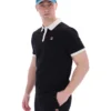 Polo de manga corta Panatta 2 en negro con pantalones cortos