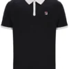 Polo de manga corta Panatta 2 en negro con pantalones cortos