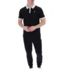 Polo de manga corta Panatta 2 en negro con pantalones cortos