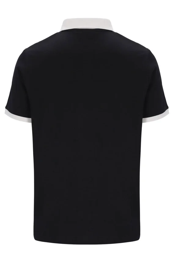 Polo de manga corta Panatta 2 en negro con pantalones cortos