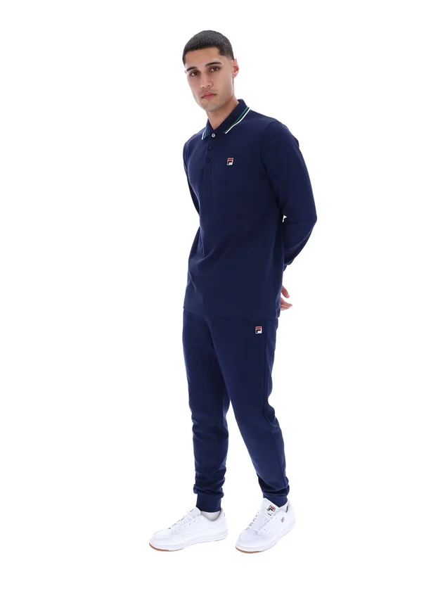Polo de manga larga con cuello ribeteado Monte de Fila Navy