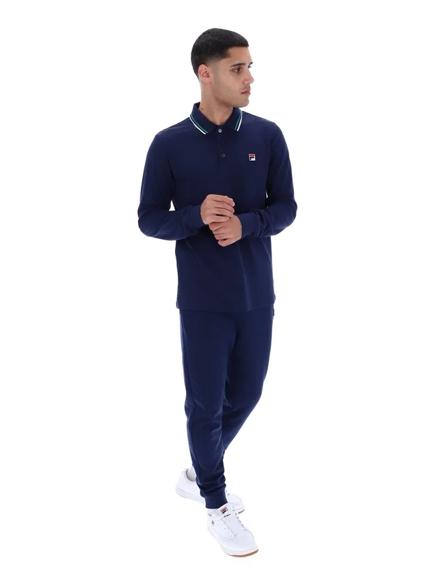 Polo de manga larga con cuello ribeteado Monte de Fila Navy