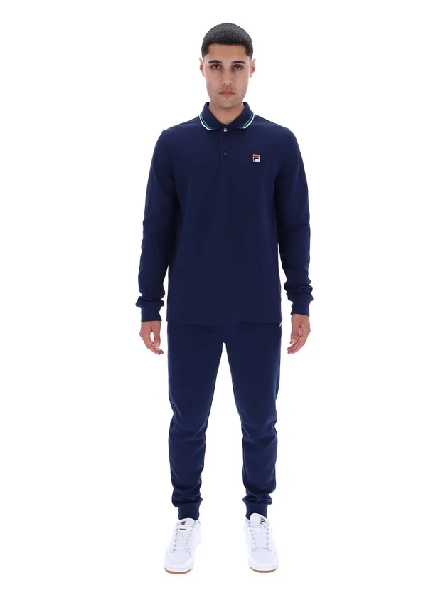 Polo de manga larga con cuello ribeteado Monte de Fila Navy