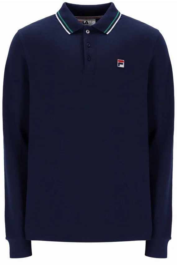 Polo de manga larga con cuello ribeteado Monte de Fila Navy