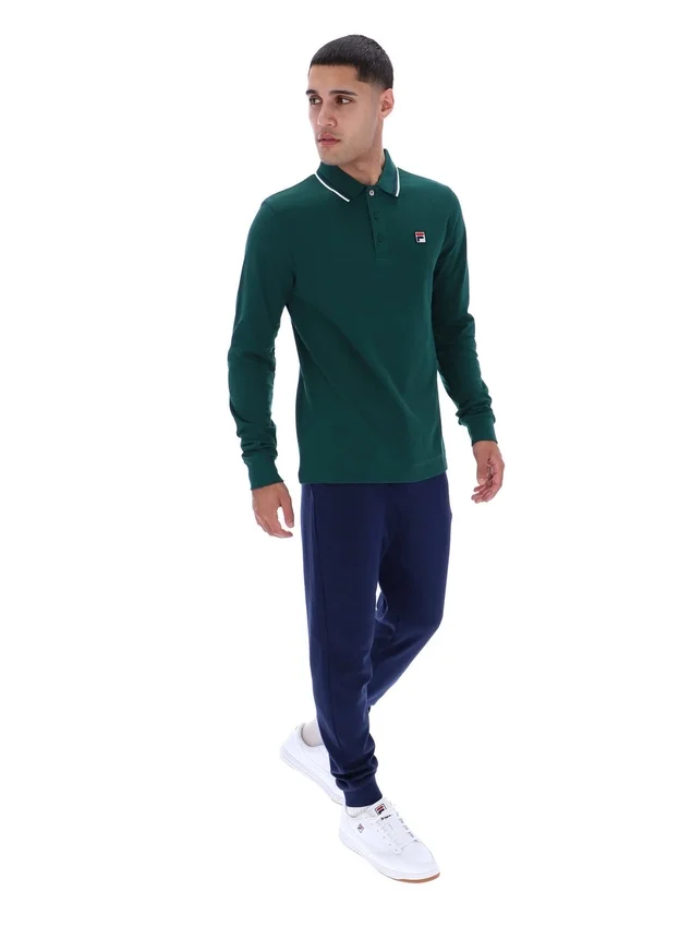 Polo de manga larga con cuello ribeteado «Rain Forest Monte»