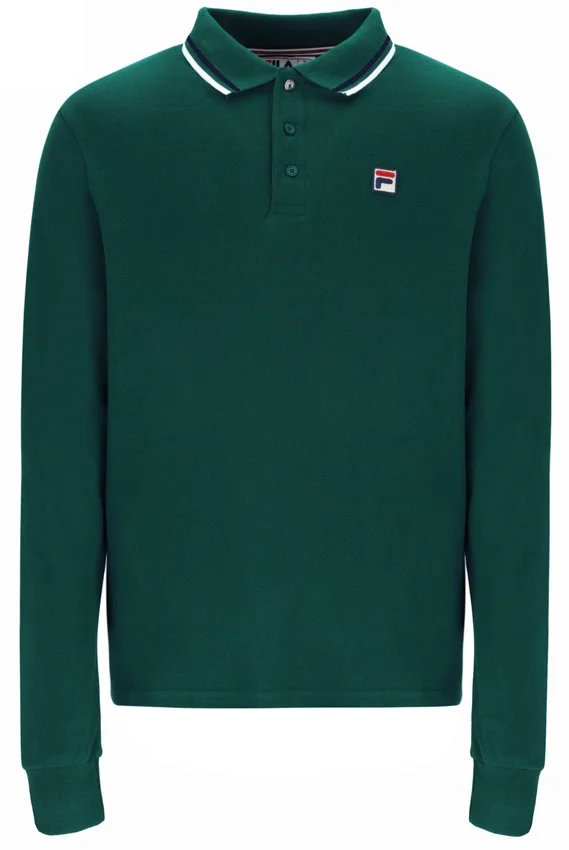 Polo de manga larga con cuello ribeteado «Rain Forest Monte»