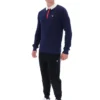 Polo de manga larga Fila Navy Nowell de tejido tipo waffle
