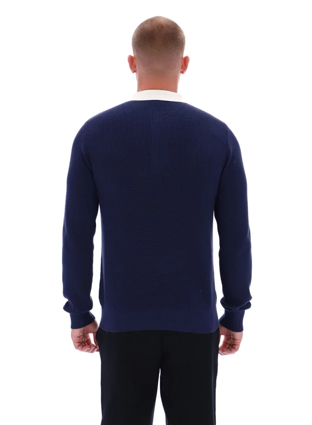 Polo de manga larga Fila Navy Nowell de tejido tipo waffle