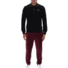 Polo de punto a rayas negro Kobe
