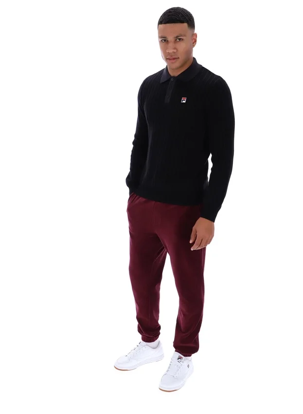 Polo de punto a rayas negro Kobe