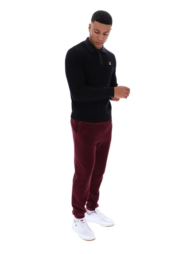 Polo de punto a rayas negro Kobe