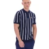 Polo de punto con patchwork de ganchillo Giorgio de Fila en azul marino