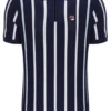 Polo de punto con patchwork de ganchillo Giorgio de Fila en azul marino