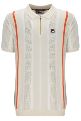 Polo de punto con patchwork de ganchillo Giorgio de Tapioca