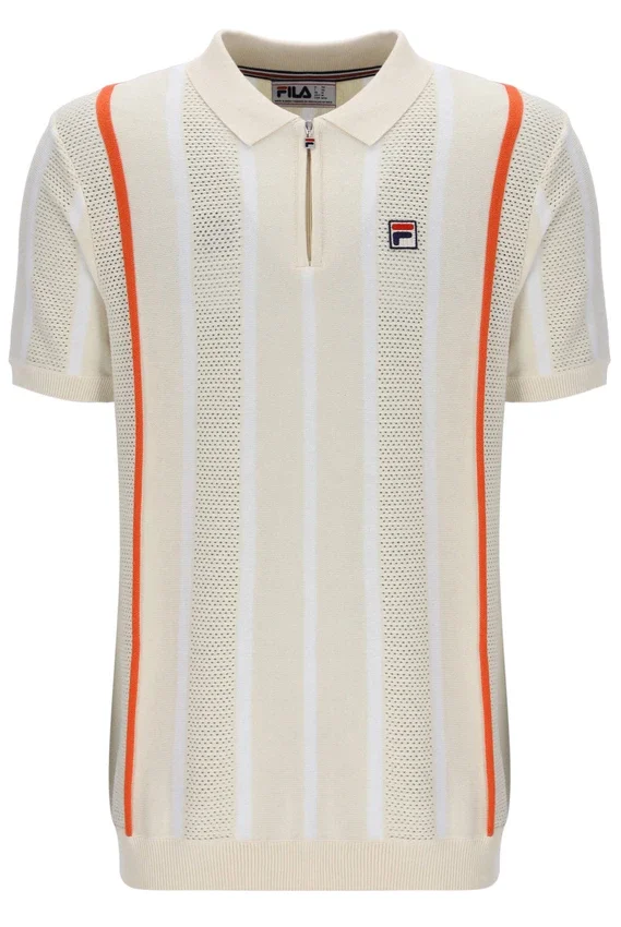 Polo de punto con patchwork de ganchillo Giorgio de Tapioca
