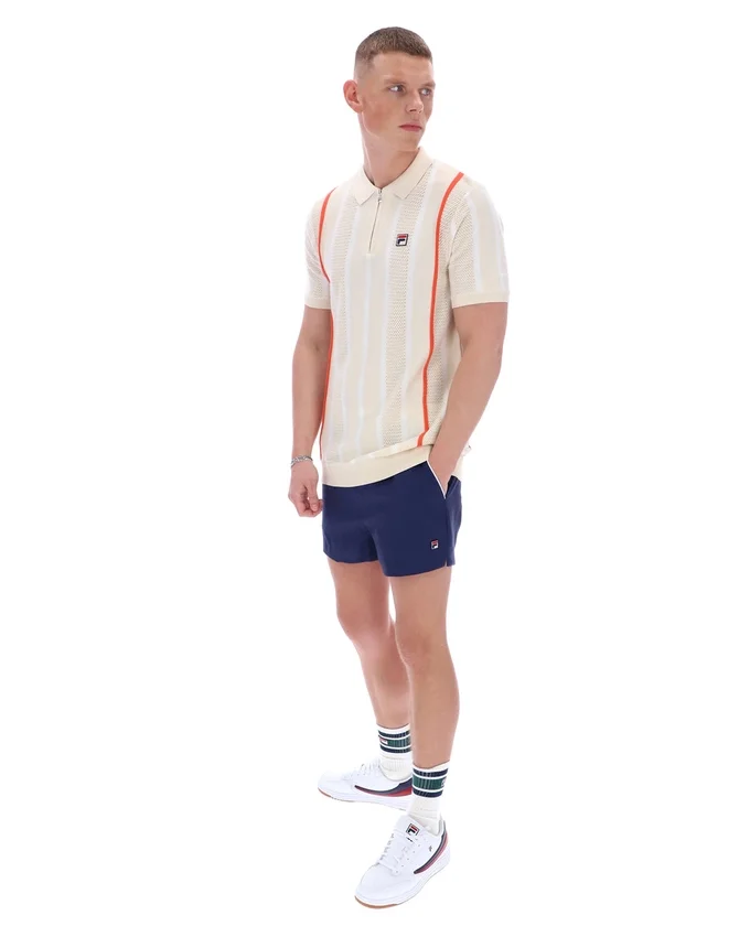 Polo de punto con patchwork de ganchillo Giorgio de Tapioca