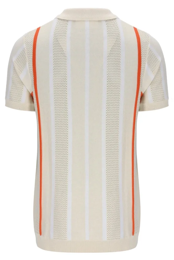 Polo de punto con patchwork de ganchillo Giorgio de Tapioca