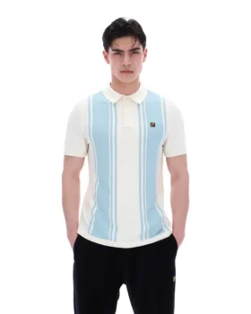 Polo de punto estilo Buddy Bowling en azul Sterling