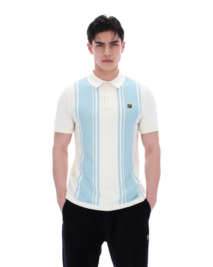 Polo de punto estilo Buddy Bowling en azul Sterling