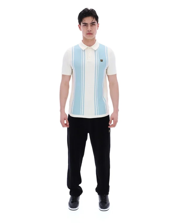 Polo de punto estilo Buddy Bowling en azul Sterling