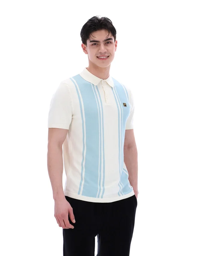 Polo de punto estilo Buddy Bowling en azul Sterling