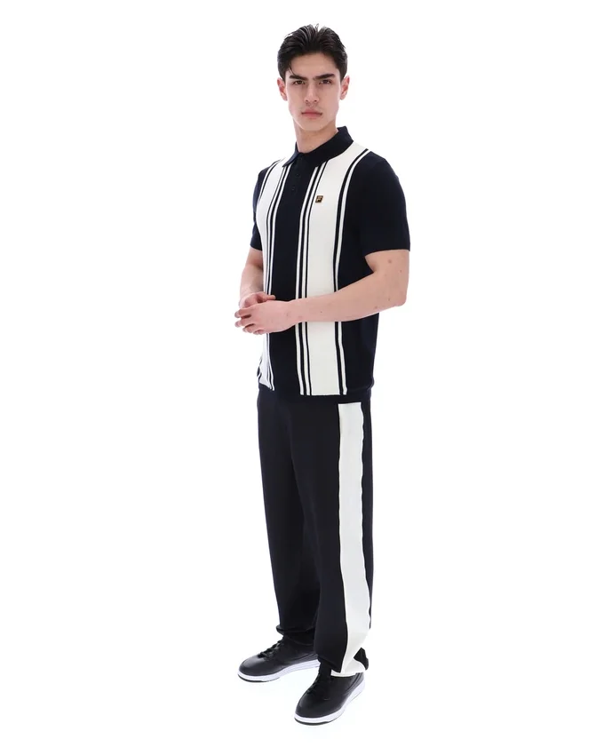 Polo de punto estilo Buddy Bowling en negro