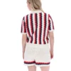 Polo de punto Porto con rayas de ganchillo
