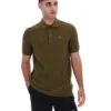 Polo de punto texturizado Sander en verde oliva oscuro